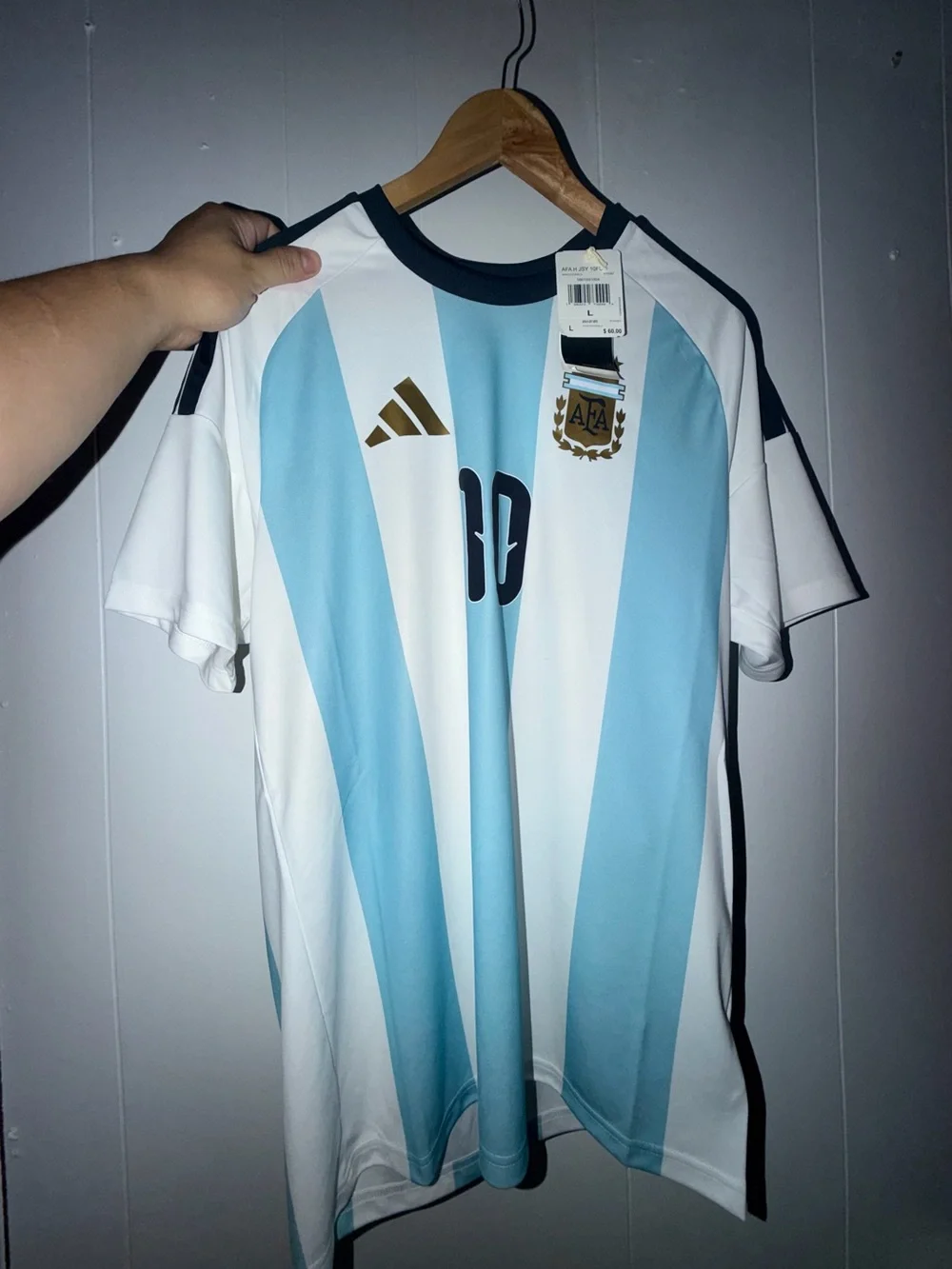 Men Adidas Argentina Lionel Messi #10 Jersey Size L